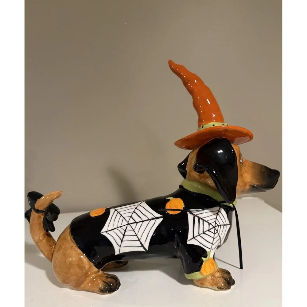 Blue Sky Clayworks Trick or Treat HALLOWEEN DACHSHUND Figurine NWT